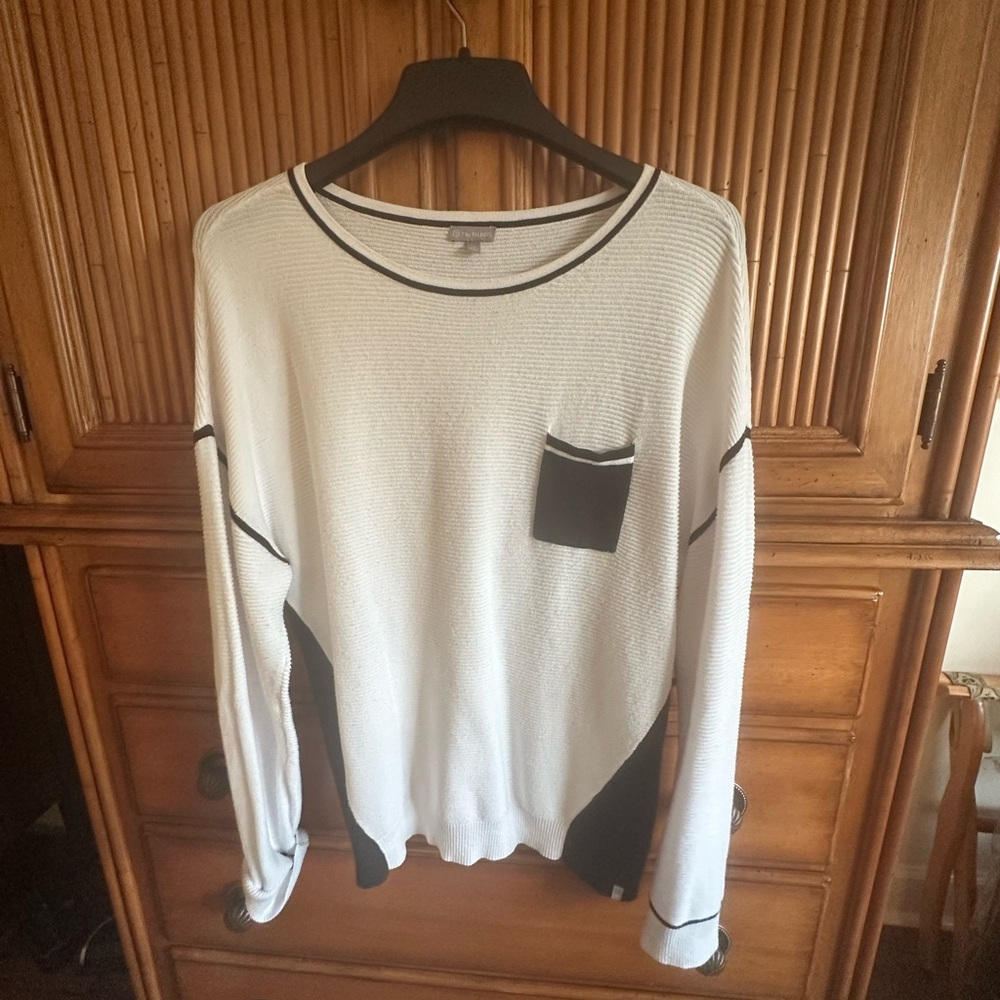 Talbots Black and White Scoop Neck Sweater
